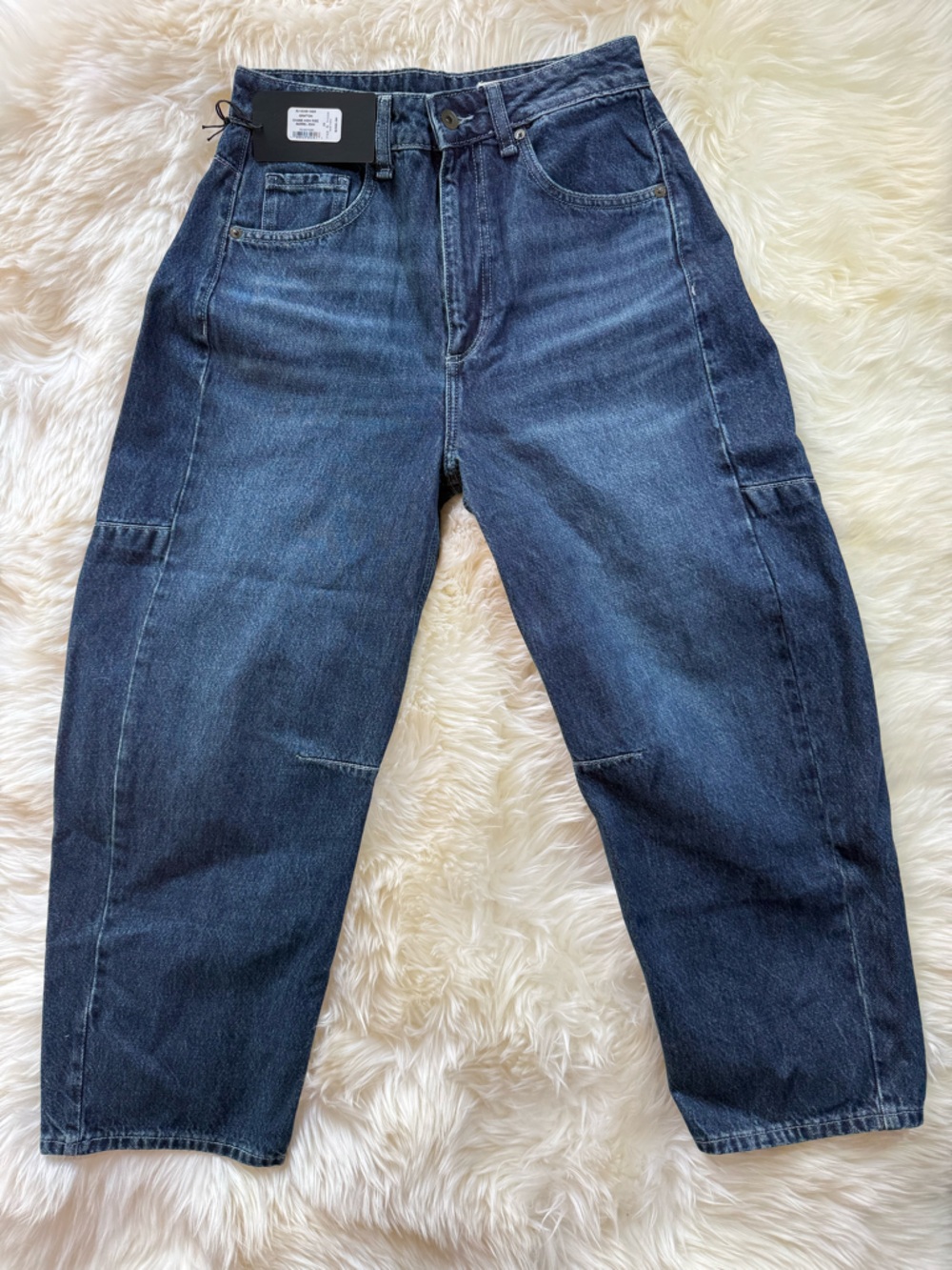 rag & bone Barrel Leg Dark Blue Denim Jeans - Picture 8 of 15